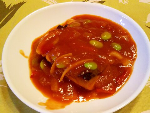 焼き鯖のナポリタンソース